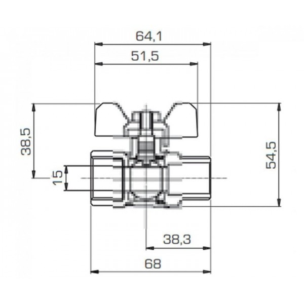 Кульовий кран 1/2" внутрішнє-зовнішнє різблення REMER 361MF12